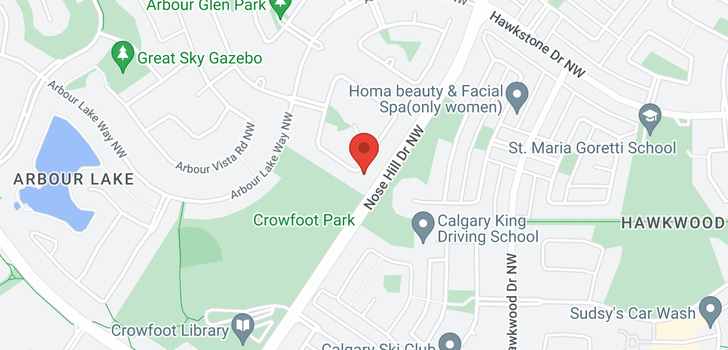 map of 121 ARBOUR CLIFF Close NW